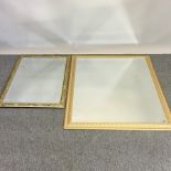 A cream painted framed wall mirror, 104 x 126cm,