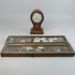 An Edwardian inlaid balloon clock, 23cm high,