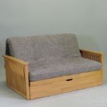 A futon with mattress,