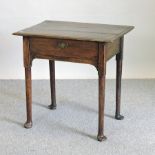 An 18th century fruitwood side table,