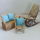 A 19th century Thonet style bentwood rocking chair,