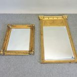 A Regency style gilt pier mirror, together with a smaller mirror,