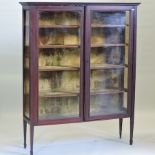 An Edwardian glazed display cabinet,