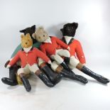 A collection of vintage hunting theme soft toys