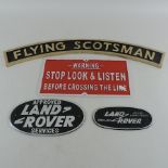 A painted metal Flying Scotsman sign, 72cm,