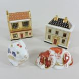 A Royal Crown Derby paperweight, in the form of a Post Office, 9cm high,