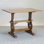 A mid-20th century folding oak monk's bench,