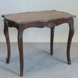 A French 19th century parquetry and gilt metal mounted low occasional table,