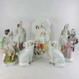 A collection of mainly 19th century Staffordshire flatback figures,