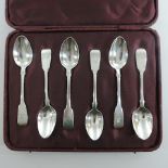 A set of six silver George III teaspoons, by George Adams,