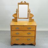 An Edwardian ash dressing chest,