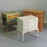 A pine chest, 84cm, together with a white painted chest on cabriole legs,
