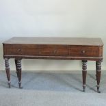 A Regency mahogany square piano, adapted into a writing desk,