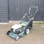 A petrol lawnmower