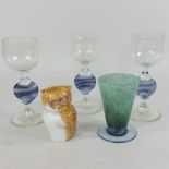 A collection of 20th century Scottish glassware to include a Selkirk glass paperweight,