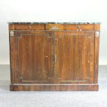 A 19th century style rosewood marble topped cabinet,