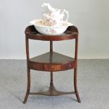 A 19th century mahogany corner washstand, 40cm,
