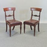 A set of four William IV mahogany bar back dining chairs