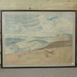 Roland Vivian Pitchforth, (1895-1982), August Gliding, lithograph, published by CEMA, 1942,