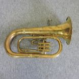 A brass tenor horn, by Bessons & Co,