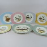 A set of 1970's Norwegian Figgjo Flint fish plates,