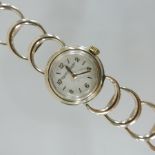 A 9 carat gold cased Jaeger le Coultre ladies wristwatch,