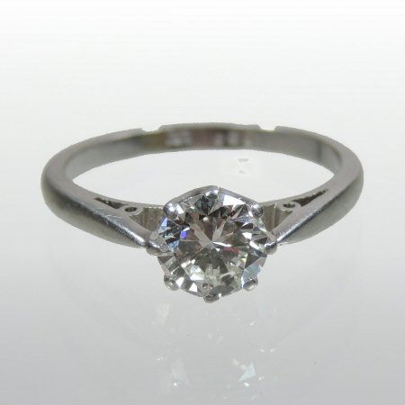 An unmarked solitaire diamond ring,