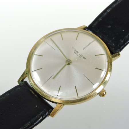 An 18 carat gold cased Faure Libra gentleman's wristwatch, the signed dial with baton hours,