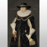 English School, 1629, Portrait of a lady aged 62, three quarter length,