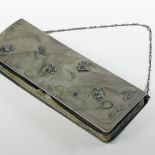 An early 20th century Russian silver ladies purse, of hinged rectangular shape,