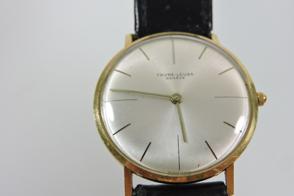 An 18 carat gold cased Faure Libra gentleman's wristwatch, the signed dial with baton hours, - Image 4 of 6