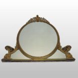 A 19th century gilt framed wall mirror,