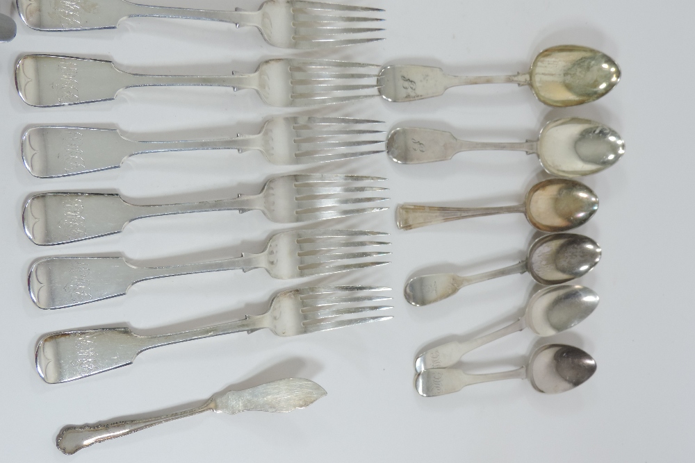 A set of four Victorian fiddle pattern dessert spoons, London 1893, - Image 3 of 12