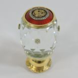 A Russian style gilt mounted crystal desk seal,