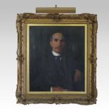 English school, (19th century), a half length portrait of a Victorian gentleman, oil on canvas,