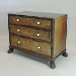 An early 19th century Anglo Indian mahogany and amboyna banded chest,