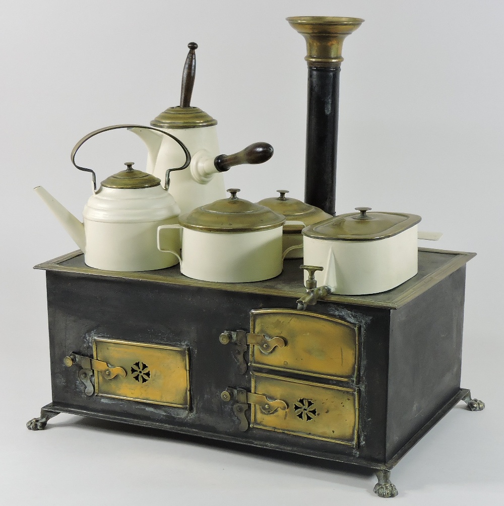A rare early 20th century miniature stove, possibly Marklin, - Image 4 of 4