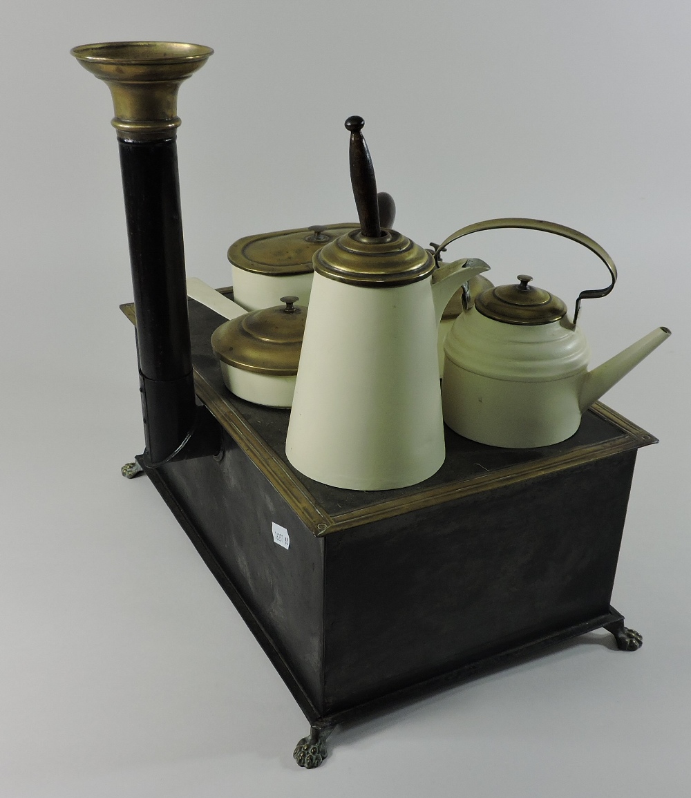 A rare early 20th century miniature stove, possibly Marklin, - Image 3 of 4