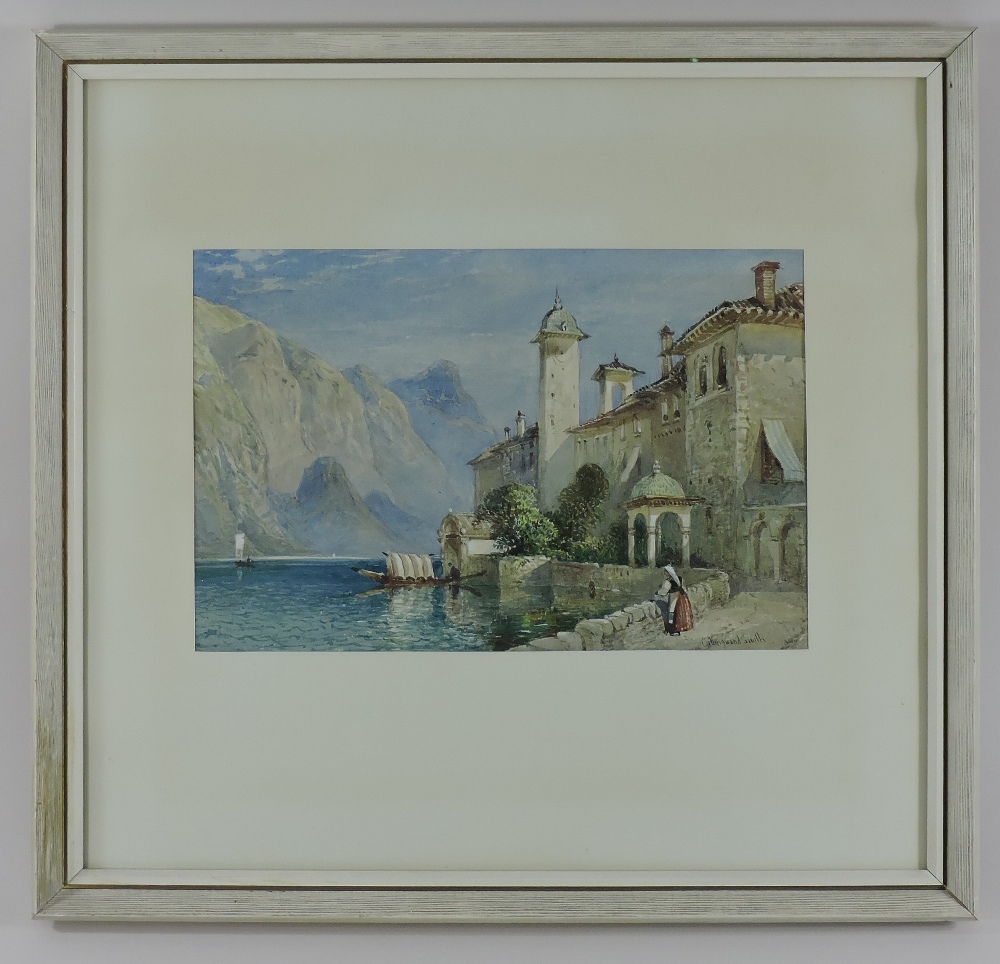 William Collingwood Smith, (1815-1887), Lake Orta, signed watercolour, 19 x 29cm, - Image 3 of 6