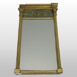 A Regency carved pine and gilt gesso framed pier mirror,