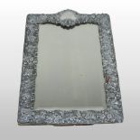 A late Victorian silver framed easel mirror,