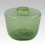 An Art Nouveau James Couper green glass vase, circa 1900, by Christopher Dresser for Clutha,