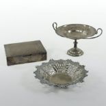 A Victorian silver bon-bon dish, of pierced circular shape, London 1897, 13cm diameter,