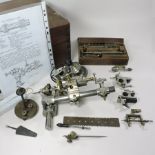 A 19th century watchmakers lathe, cased,