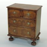 A Queen Anne style oyster laburnum chest, of small proportions,