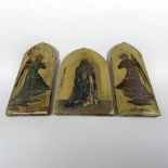 A 19th century gilt painted triptych,