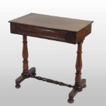 A Victorian mahogany side table, containing a single frieze drawer,