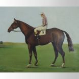 Leonard Jones, (20th century) Never Say Die and Lester Piggott, signed, oil on board,