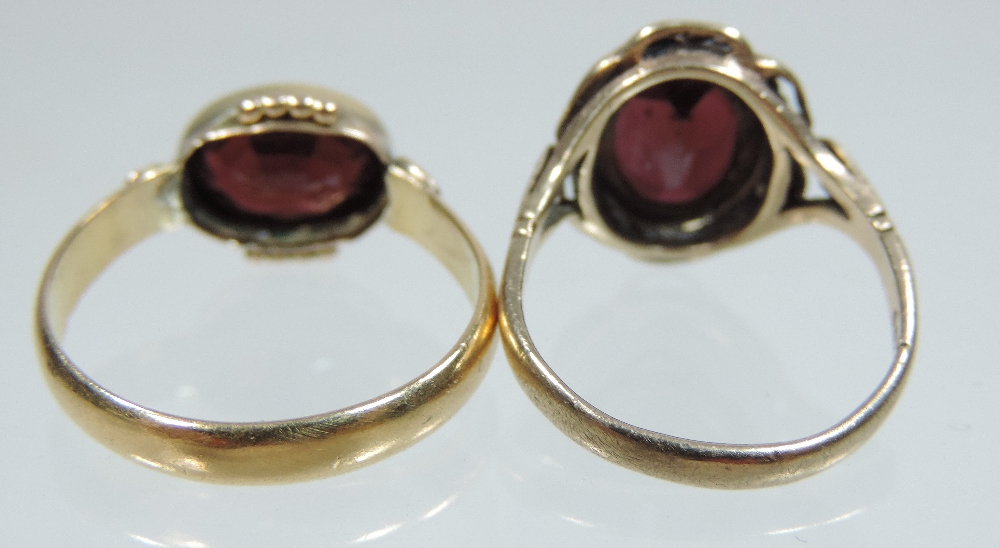 A Victorian 22 carat gold and garnet set ring, London 1871, - Image 3 of 6