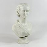 A 19th century Copeland parian portrait bust of Alexandra Princess of Wales, on a socle base,